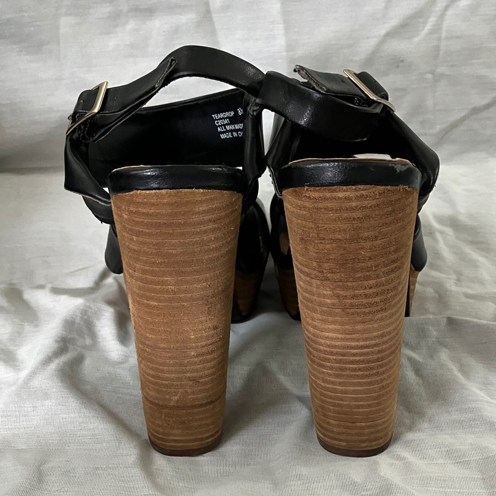 MIA 8 1/2 Black and Brown Platform Heels vegan - Picture 13 of 16